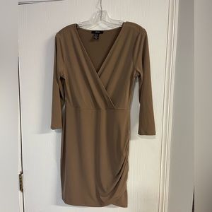 Forever21 Nude Surplice Wrap Dress